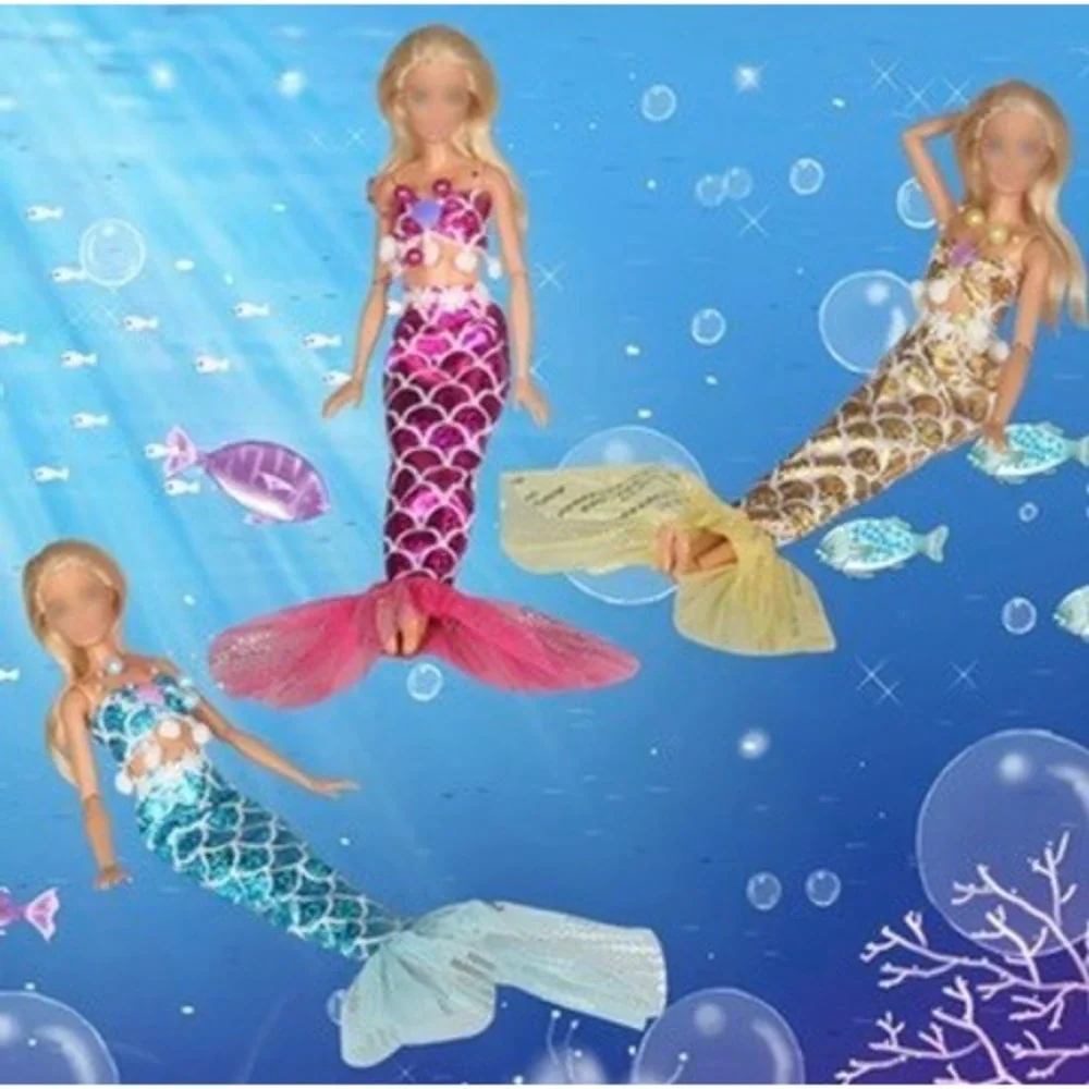 12pcs Doll Clothing Random Mermaid Outfits Accessories For 11.5 in Fashion Doll